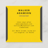 Modern Elegant Luxe Goud & Mat Zwart Vierkante Visitekaartje (Achterkant)