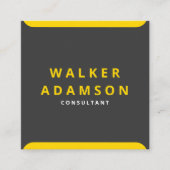 Modern Elegant Luxe Goud & Mat Zwart Vierkante Visitekaartje (Voorkant)