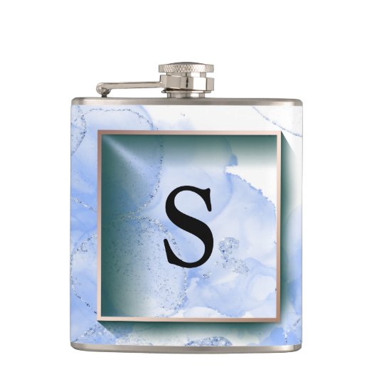 Modern Elegant Luxury Faux Glitter Hip Flask Heupfles (Voorkant)