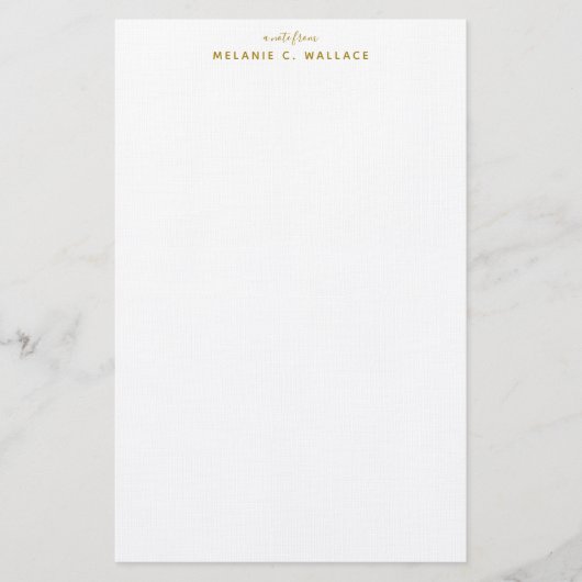 Modern Elegant Luxury Gold, op maat gemaakt Briefpapier (Voorkant)