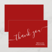 Modern Elegant Luxury Red Bedankkaart (Voorkant / Achterkant)
