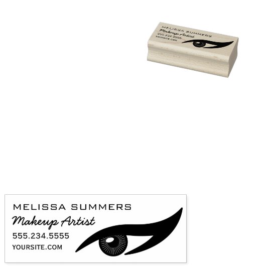 Modern Elegant Makeup Artist Eye Eyeliner Adres Rubberstempel (Gestempeld)