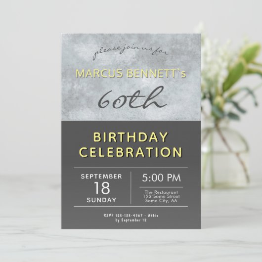 Modern Elegant Man 60ste verjaardagsfeest Kaart (Staand voorkant)