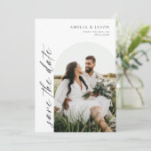 Modern Elegant Manuscript sparen de Uitnodiging va (Staand voorkant)