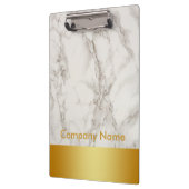 Modern Elegant Marble Gold Faux Folie Company Logo Klembord (Links)