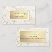 Modern Elegant Marble, Gold Lijst Jewelry Designer Visitekaartje (Voorkant / Achterkant)