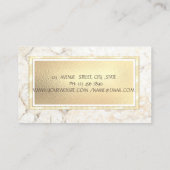 Modern Elegant Marble, Gold Lijst Jewelry Designer Visitekaartje (Achterkant)