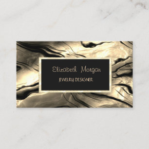 Modern Elegant Marble, Gold Lijst Jewelry Designer Visitekaartje