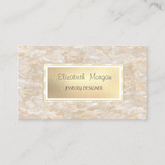Modern Elegant Marble, Lijst Jewelry Designer Visitekaartje (Voorkant)