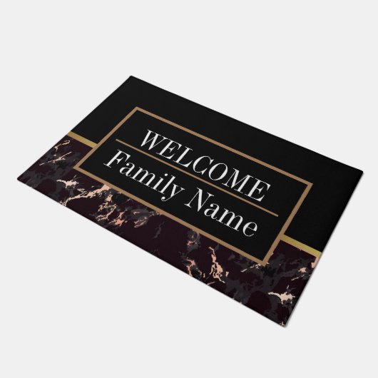 Modern Elegant Marble Welkom Deurmat (Schuin)