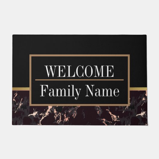 Modern Elegant Marble Welkom Deurmat (Voorkant)