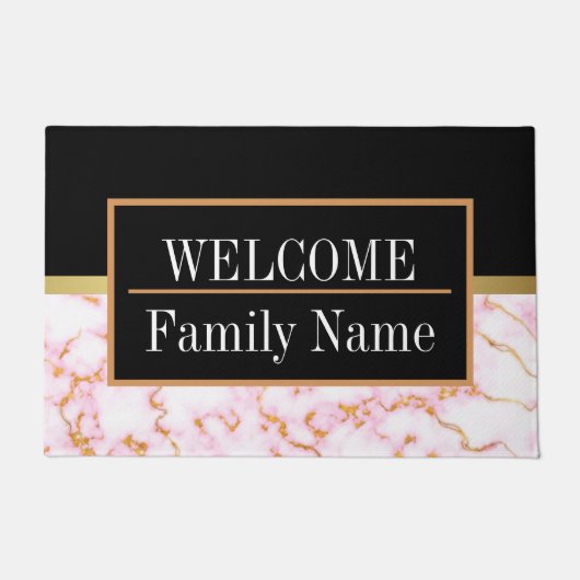 Modern Elegant Marble Welkom Deurmat (Voorkant)