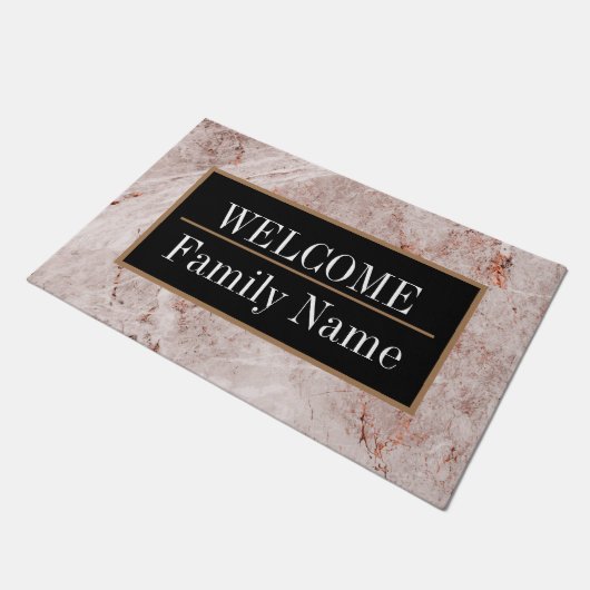 Modern Elegant Marble Welkom Deurmat (Schuin)