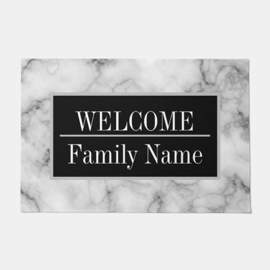 Modern Elegant Marble Welkom Deurmat (Voorkant)