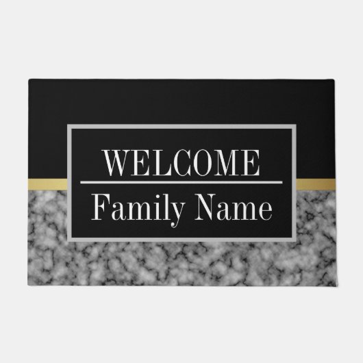 Modern Elegant Marble Welkom Deurmat (Voorkant)