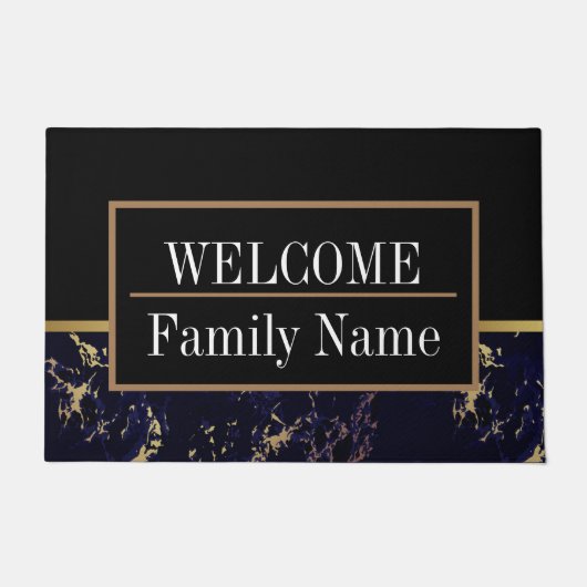 Modern Elegant Marble Welkom Deurmat (Voorkant)