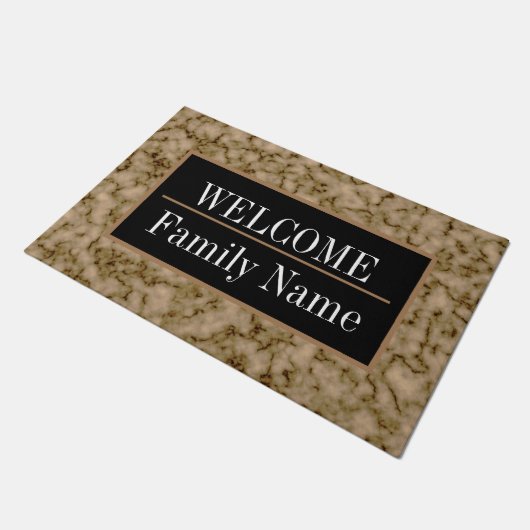 Modern Elegant Marble Welkom Deurmat (Schuin)