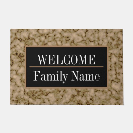 Modern Elegant Marble Welkom Deurmat (Voorkant)
