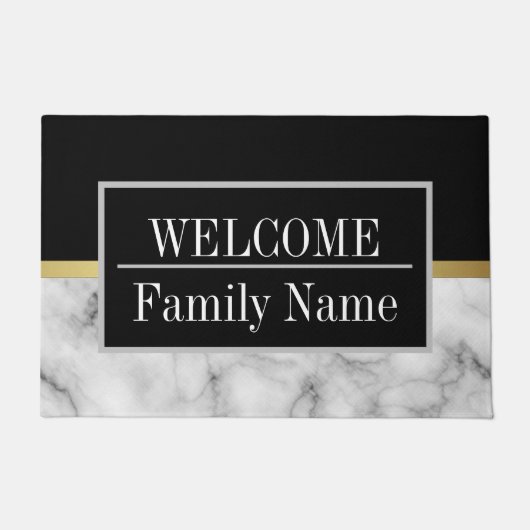 Modern Elegant Marble Welkom Deurmat (Voorkant)