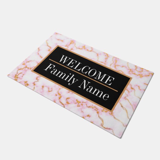 Modern Elegant Marble Welkom Deurmat (Schuin)