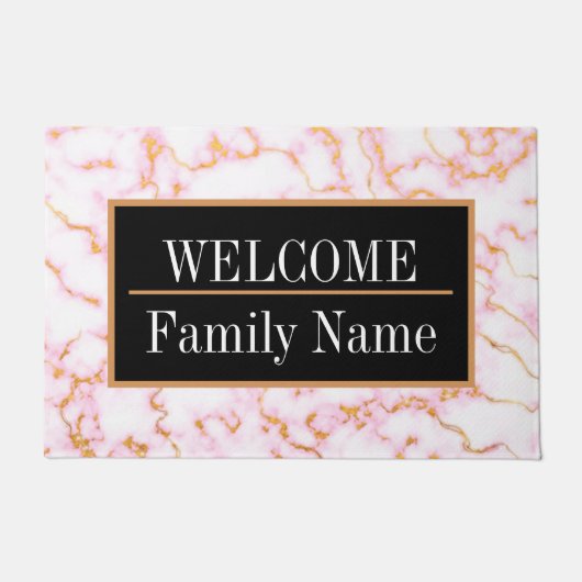 Modern Elegant Marble Welkom Deurmat (Voorkant)