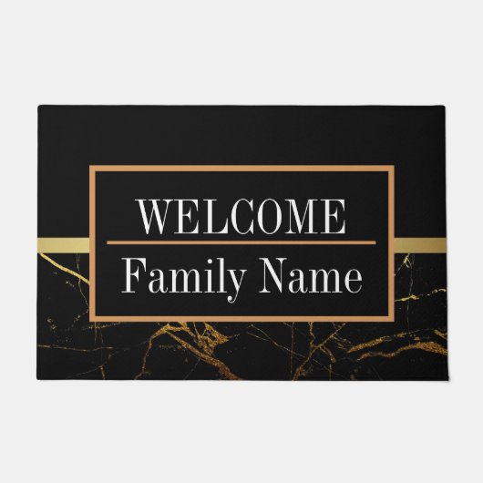 Modern Elegant Marble Welkom Deurmat (Voorkant)