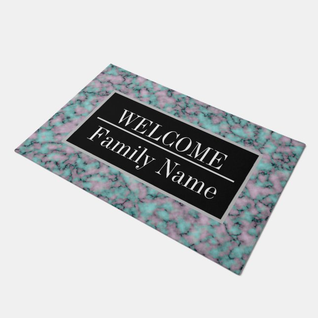 Modern Elegant Marble Welkom Deurmat (Schuin)