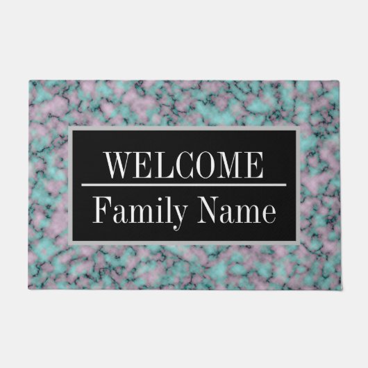 Modern Elegant Marble Welkom Deurmat (Voorkant)