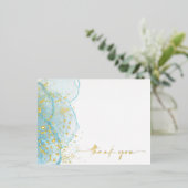 Modern & Elegant Marbled gouden folie dank u kaart (Staand Voorkant)