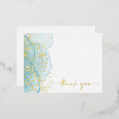 Modern & Elegant Marbled gouden folie dank u kaart (Voorkant / Achterkant)