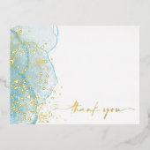 Modern & Elegant Marbled gouden folie dank u kaart (Voorkant)