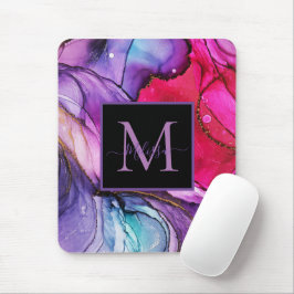 Modern Elegant Marbled Monogram Muismat