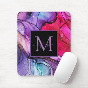 Modern Elegant Marbled Monogram Muismat
