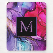 Modern Elegant Marbled Monogram Muismat (Voorkant)