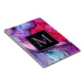 Modern Elegant Marbled Monogram Notitieboek (Rechterzijde)