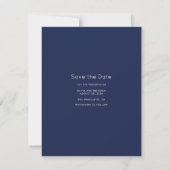 Modern Elegant Marine Blauw Save the Date Foto (Achterkant)