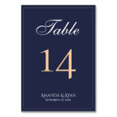 Modern Elegant Marine Blauw Script Bruiloft Kaart (Achterkant)