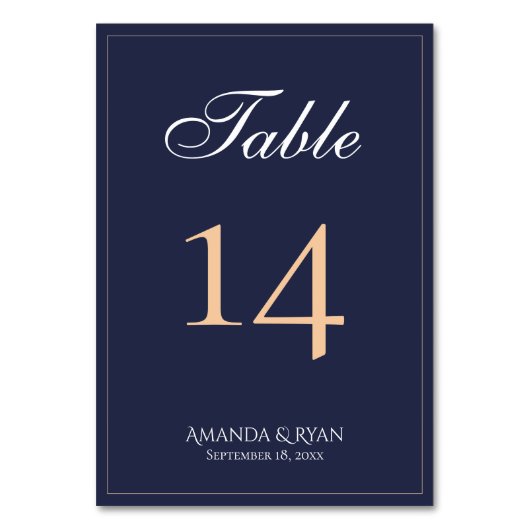 Modern Elegant Marine Blauw Script Bruiloft Kaart (Achterkant)