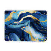 Modern elegant marineblauw goud marmeren patroon C Magneet (Horizontaal)