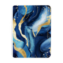 Modern elegant marineblauw goud marmeren patroon C