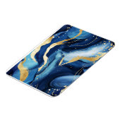 Modern elegant marineblauw goud marmeren patroon C Magneet (Linkerzijde)