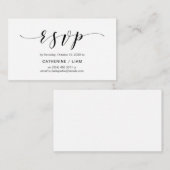 Modern elegant, marineblauw script, partij RSVP Informatiekaartje (Voorkant / Achterkant)