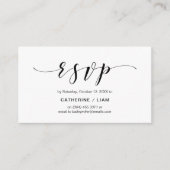 Modern elegant, marineblauw script, partij RSVP Informatiekaartje (Voorkant)