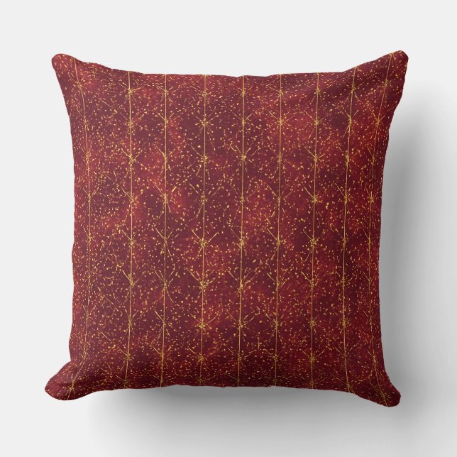 Modern,Elegant ,Maroon Gold Pattern  Kussen (Voorkant)