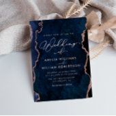 modern elegant marvy blue en roos gold bruiloft