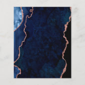 modern elegant marvy blue en roos gold bruiloft (Achterkant)