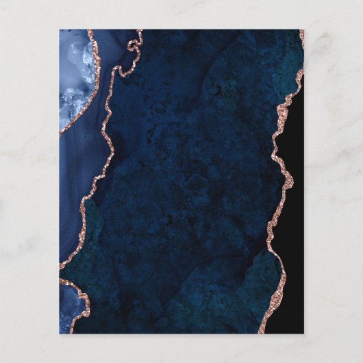 modern elegant marvy blue en roos gold bruiloft (Achterkant)