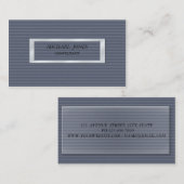 Modern Elegant Masculine Blue Stripes Visitekaartje (Voorkant / Achterkant)