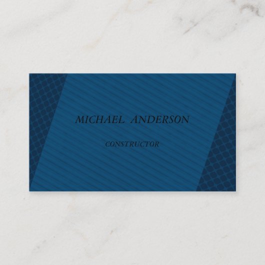 Modern Elegant Masculine Blue Visitekaartje (Voorkant)