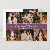 Modern Elegant Mauve Typography Photo Collage Bedankkaart (Voorkant / Achterkant)